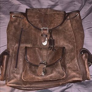 Leather backpack